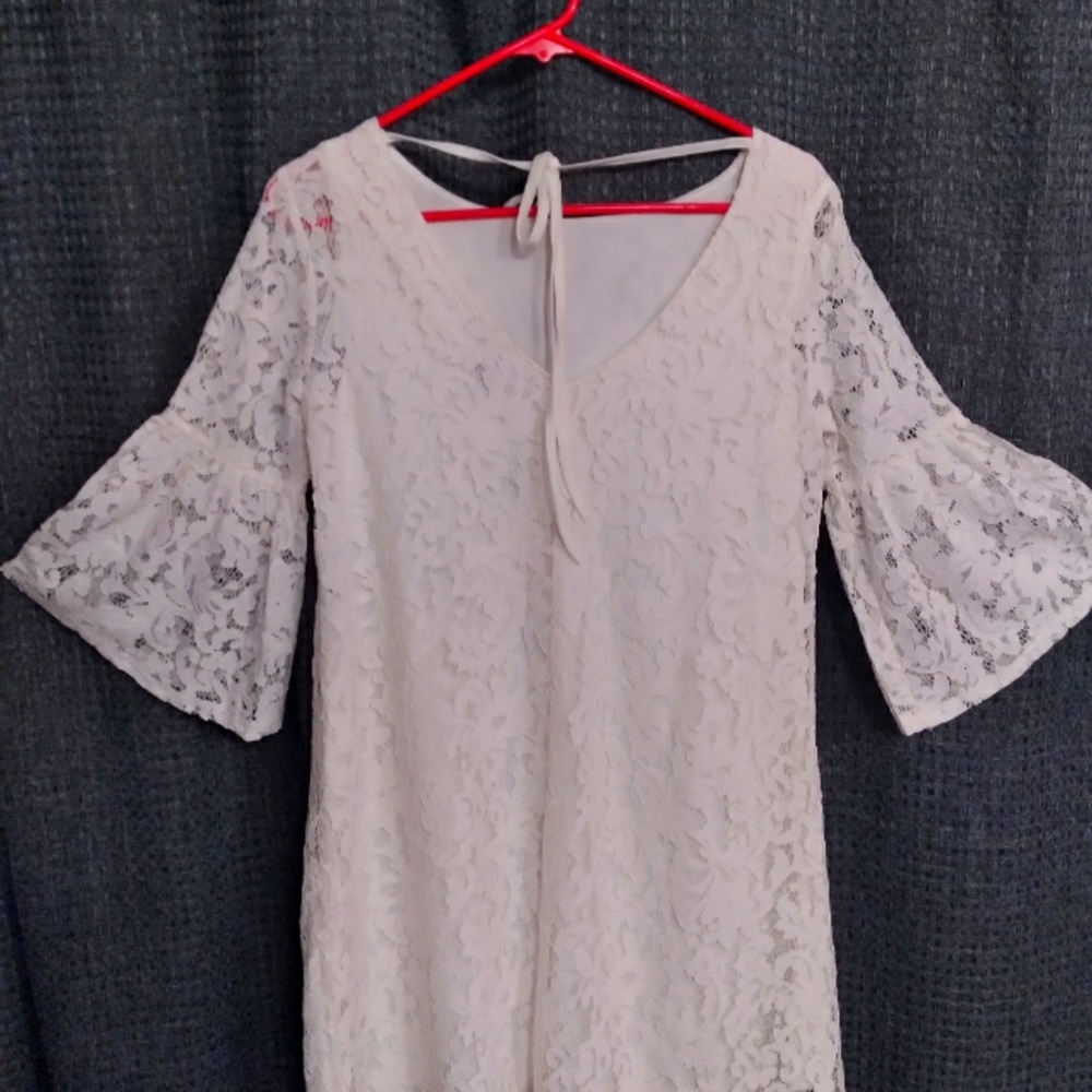 White eyelet Tunic Style Shirt or Skater Dress